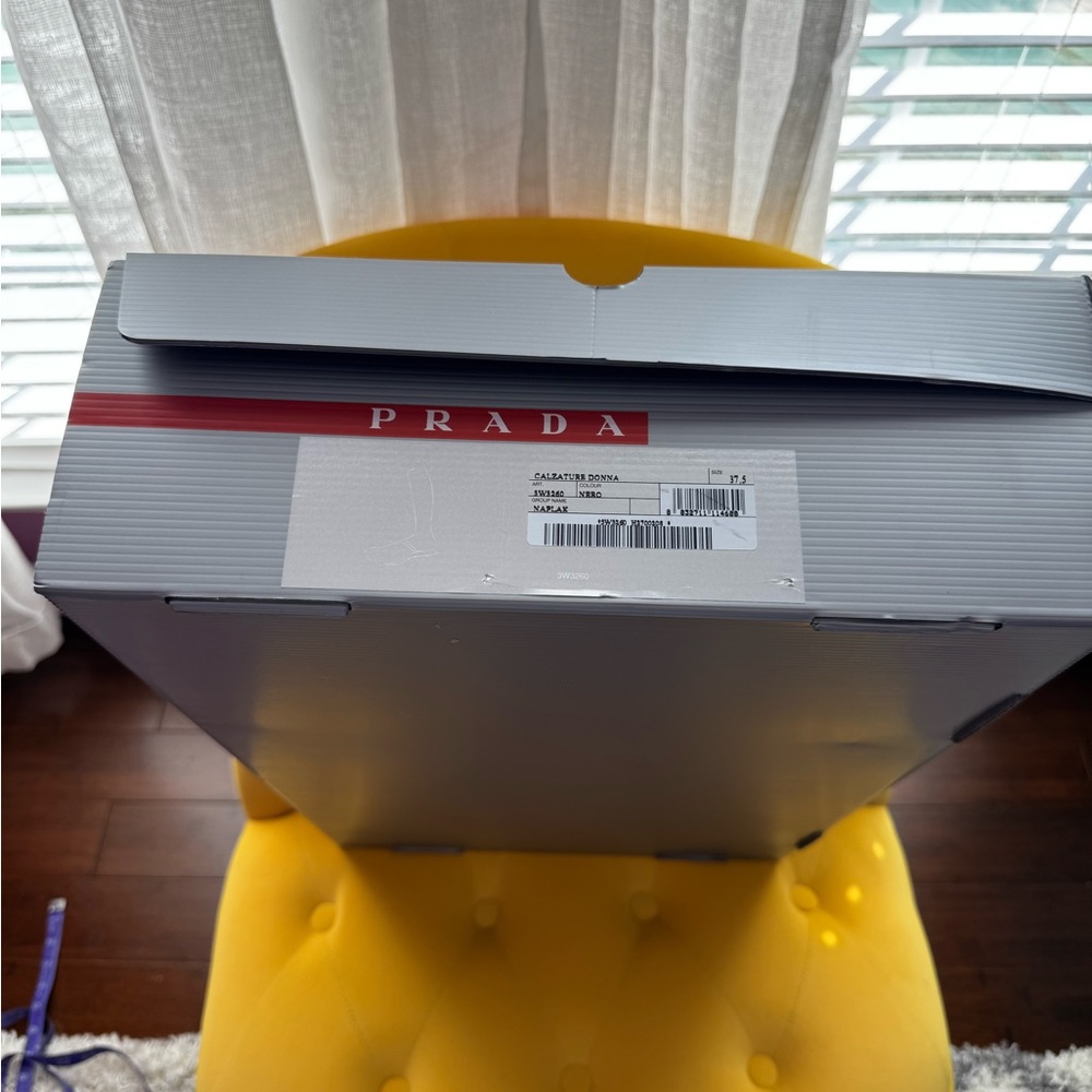 Prada Silver Box with Red Accent